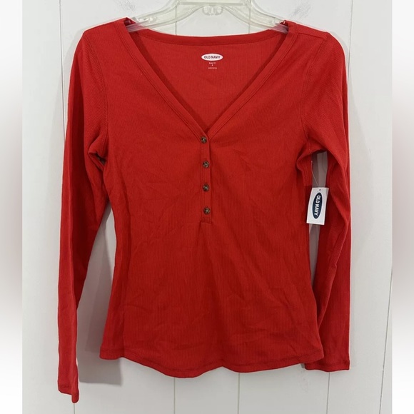 Old Navy Tops - NWT Old Navy Shirt Women's Size S Red Long Sleeve V-Neck Top Shirt